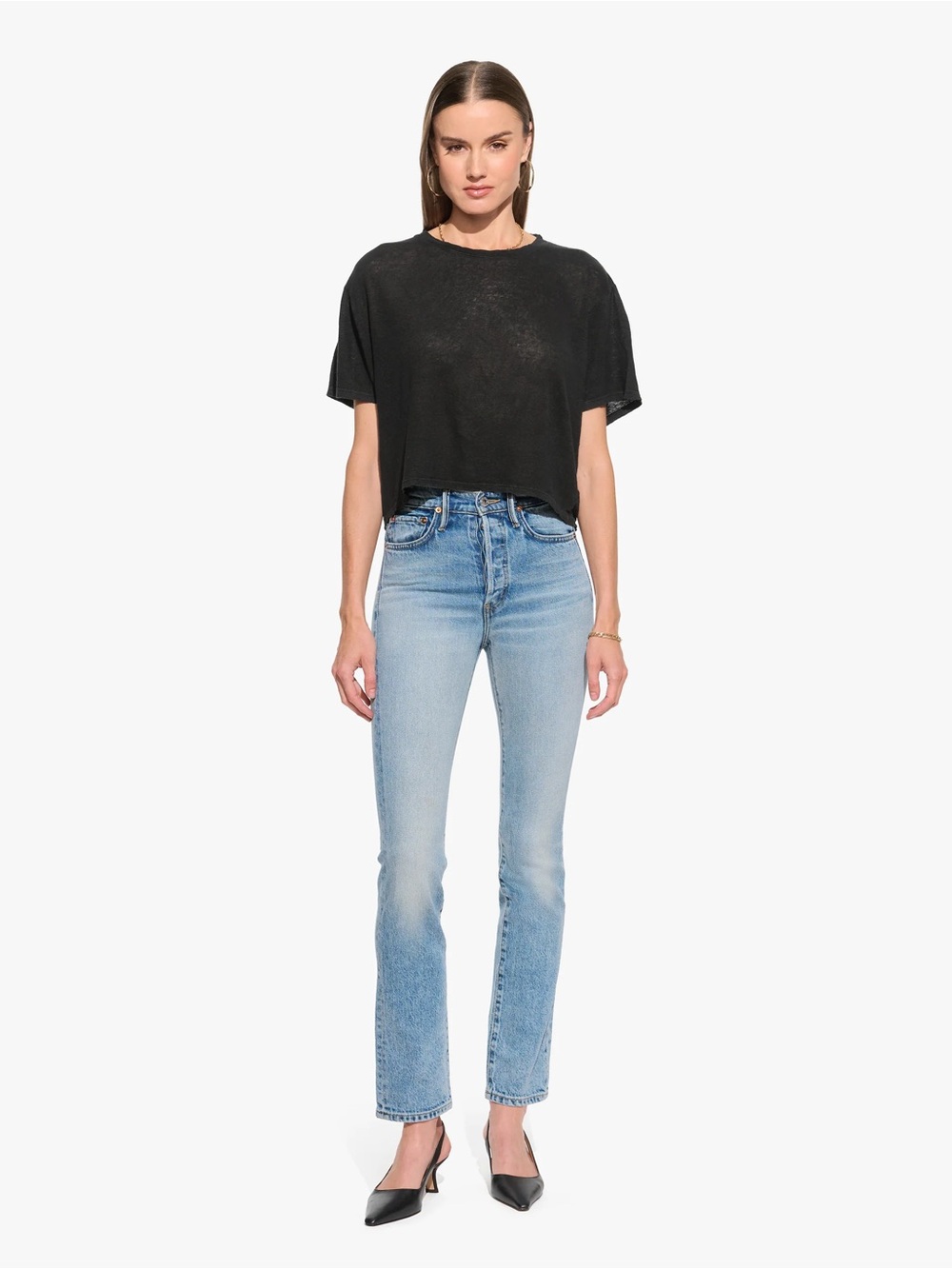 BETRO SIMONE Lindsay Straight Leg Jean  High Rise Size 27 Blue Vintage like Wash